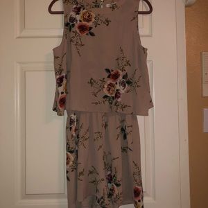 Umgee Beige Floral Print Festival Romper Size Medium